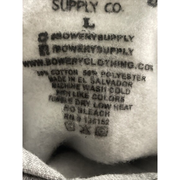 New Bowery Sweatshirt Hoodie Gray California Republic Logo Men’s Large - Picture 7 of 7